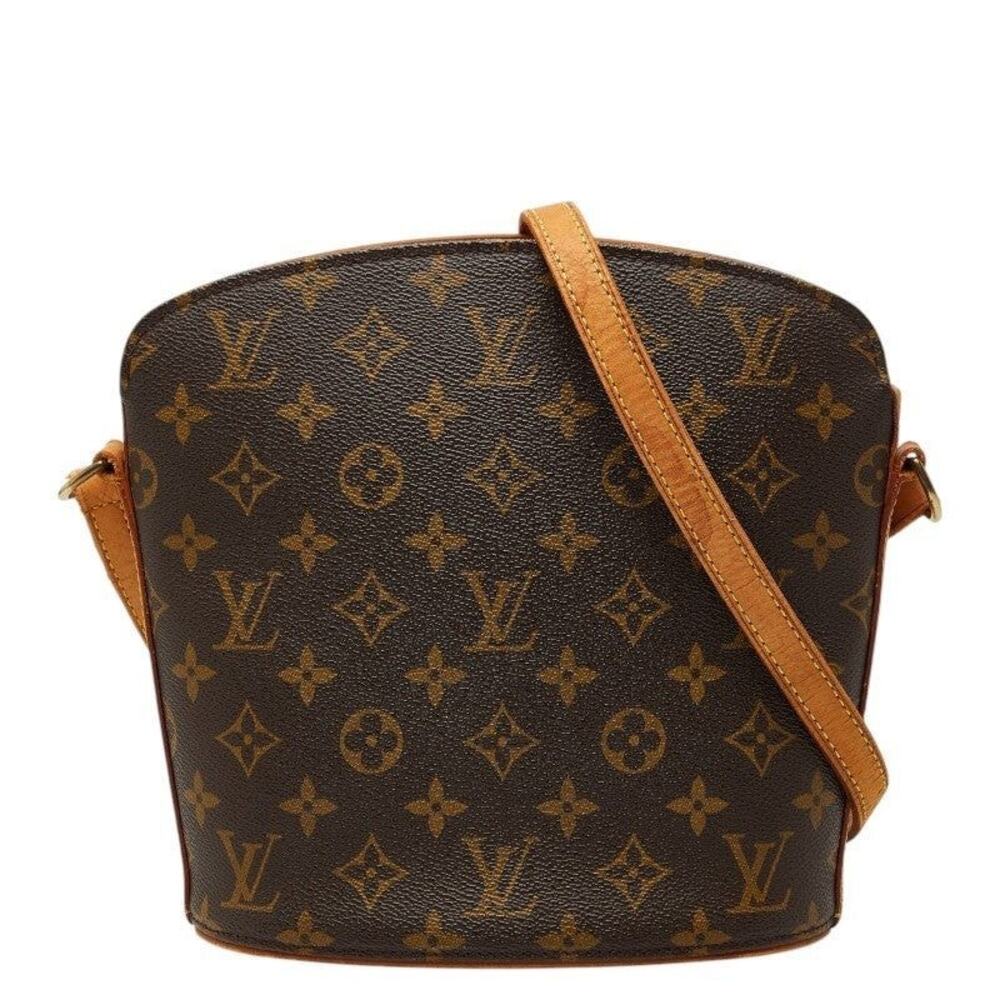 Louis Vuitton Monogram Drouot Shoulder Bag Brown